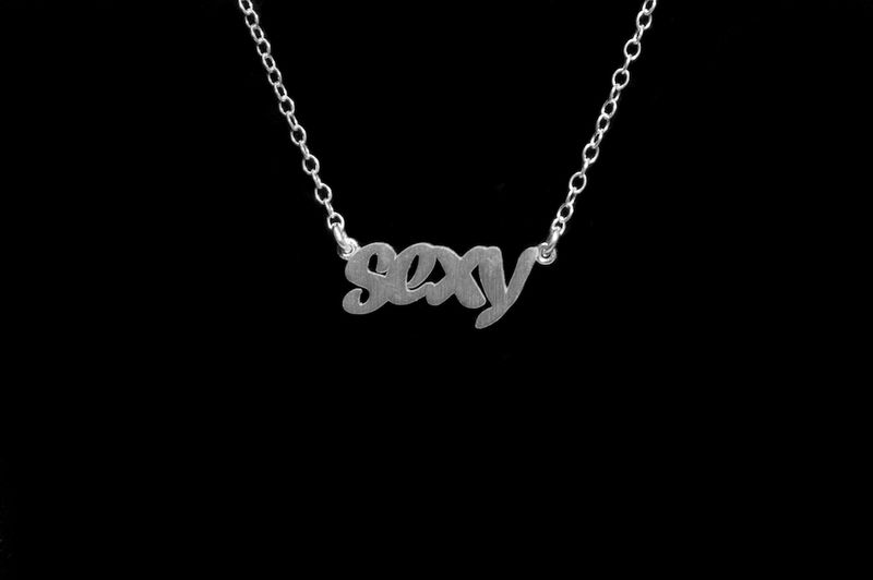 925 Sterling Silver Script Sexy Pendant Necklace Belcho Usa