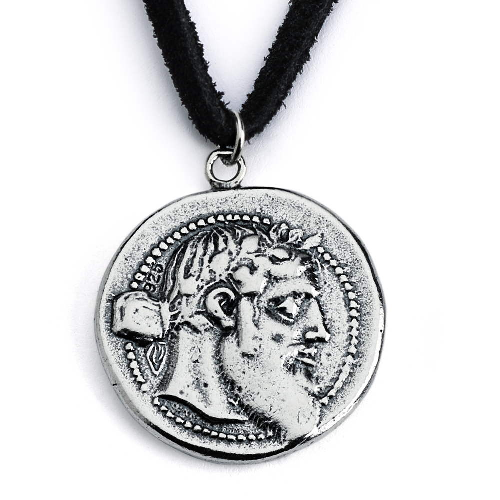 925 Sterling Silver REPLICA Dionysos Greek Coin Pendant Necklace ...