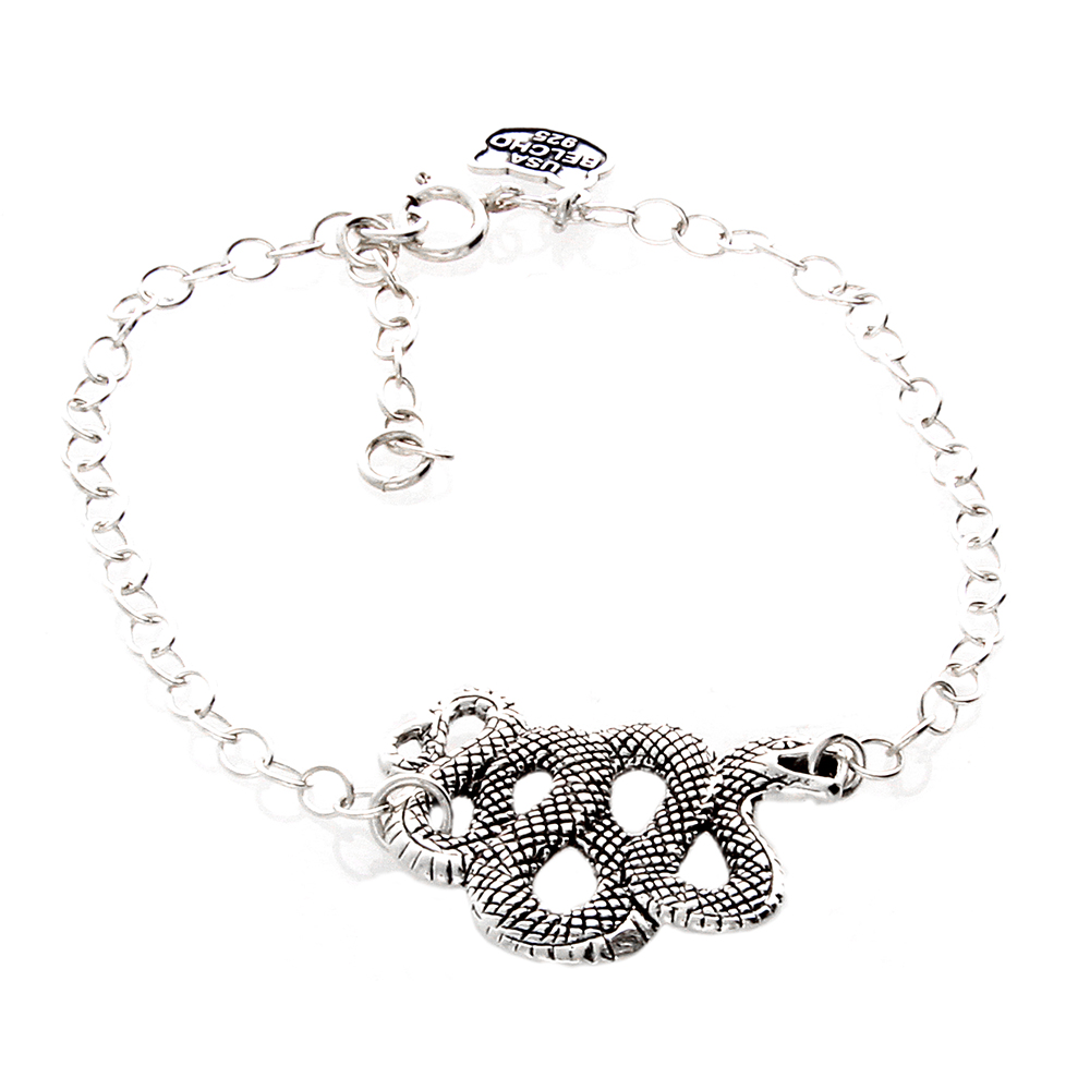 925 Sterling Silver Serpent Snake Bracelet | Belcho USA