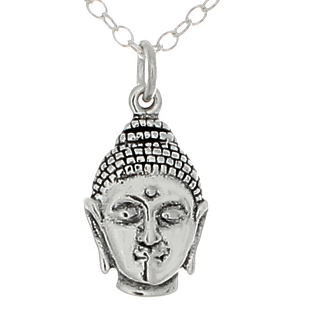 925 Sterling Silver Buddha Head Pendant Necklace | Belcho USA