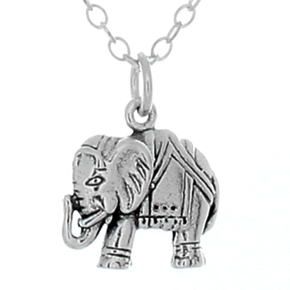 925 Sterling Silver Sacred Dressed Elephant Pendant Necklace | Belcho USA