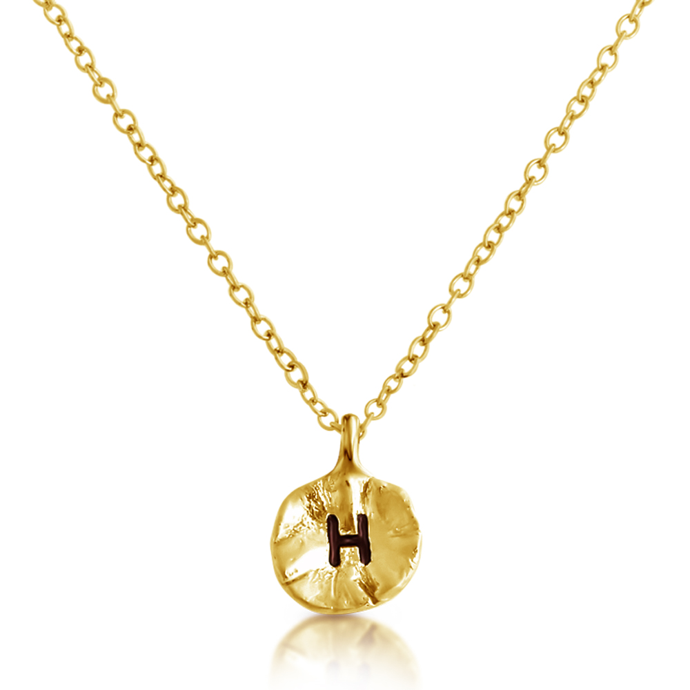 Hammered H Initial Pendant Necklace | Belcho USA