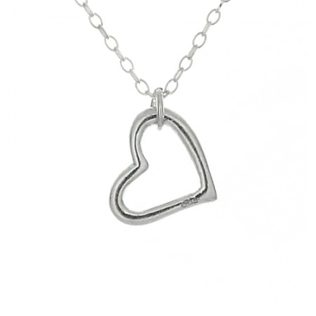 hanging sterling pendant heart silver necklace